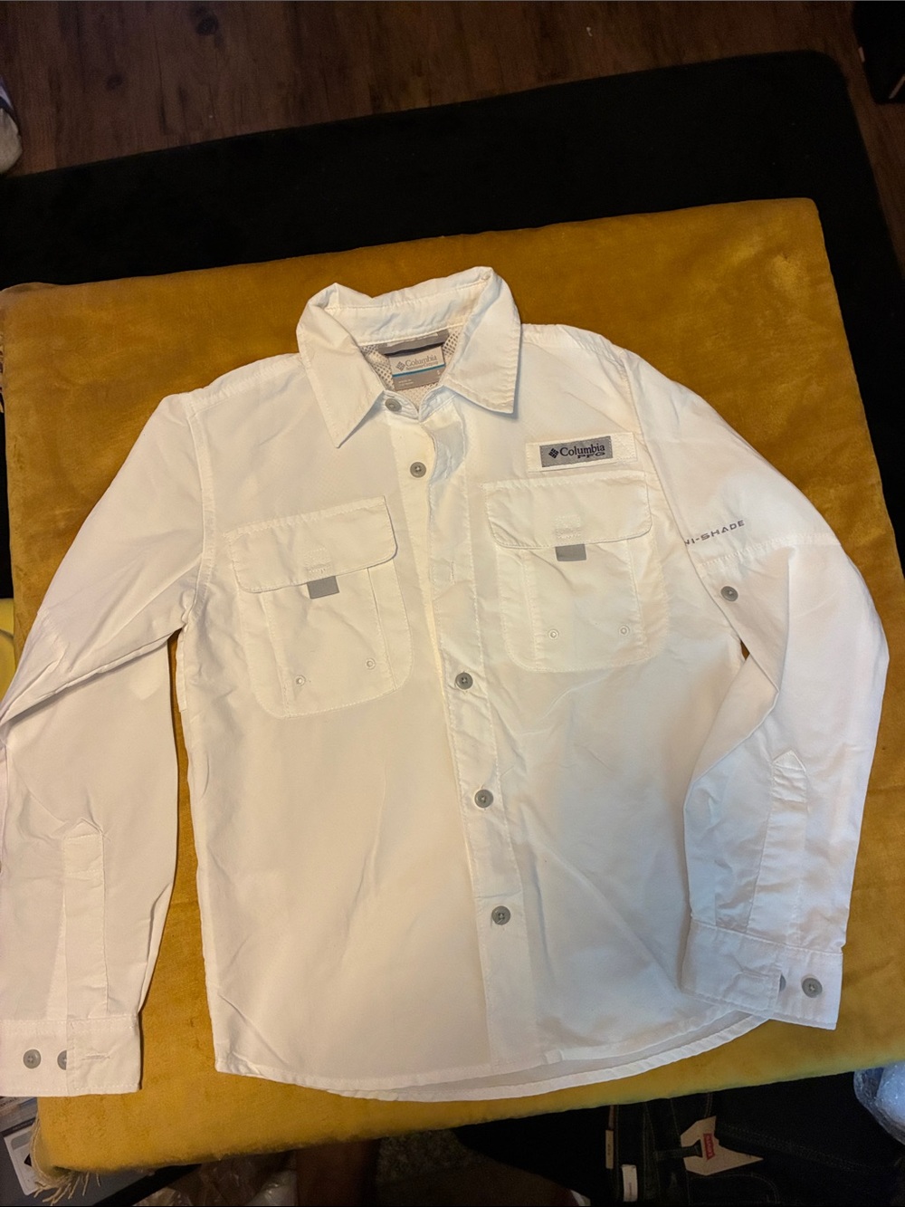 Columbia White Long-Sleeve Button Shirt